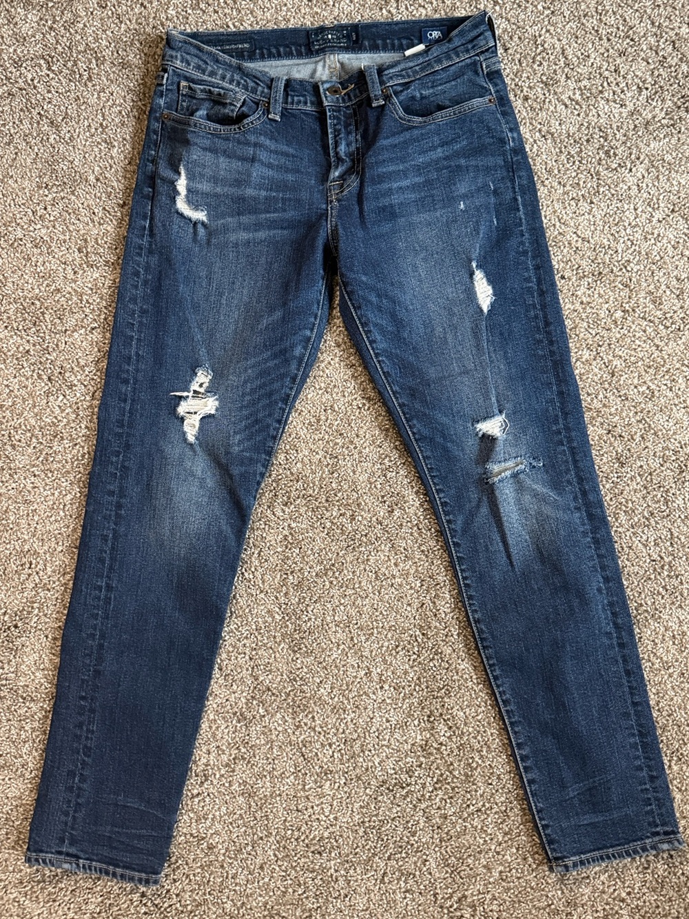 Lucky Brand Sienna Slim Boyfriend Distressed Jeans 27/4 Dark Wash ORTA Denim